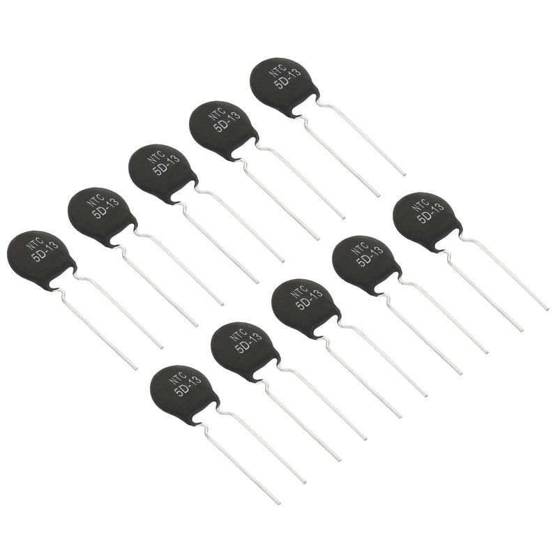 [Australia - AusPower] - PATIKIL NTC Thermistors Resistors 10 Pieces 5 Ohm NTC5D-13 Highly Sensitive Current Limiter Temperature Sensor for Measuring Temperature Black 