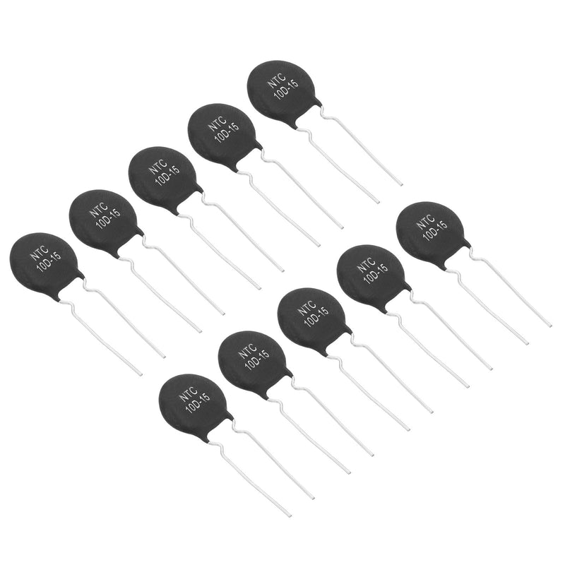 [Australia - AusPower] - PATIKIL NTC Thermistors Resistors 10 Pieces 10 Ohm NTC10D-15 Highly Sensitive Current Limiter Temperature Sensor for Measuring Temperature Black 