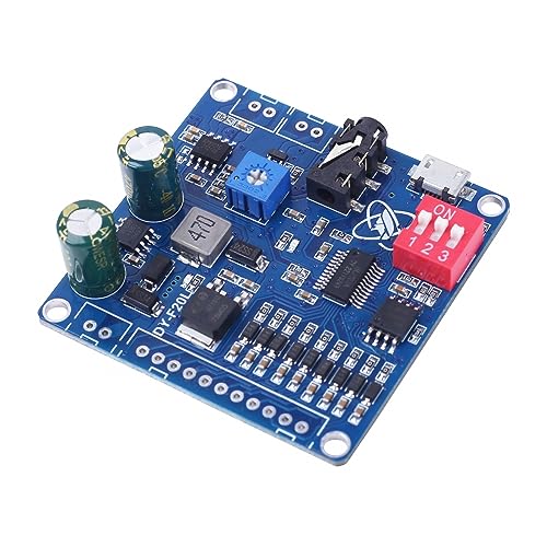 Voice MP3 Player Modules, DY-F20L DC 12V/24V 20W Mono Voice Playback Module 9CH Music Power Digital Amplifier 32Mbit Flash MP3 WAV UART Controller for