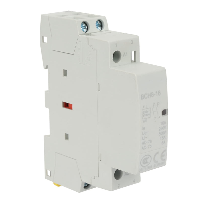 [Australia - AusPower] - Contactor 230 V, Relay 230 V DIN Rail Installation Contactor DIN Rail 2P 16 A 220 V/230 V 1NO 1NC 50/60 Hz Household AC Contactor for DIN Rails Electrical Technicians and Hobbyists, Default 