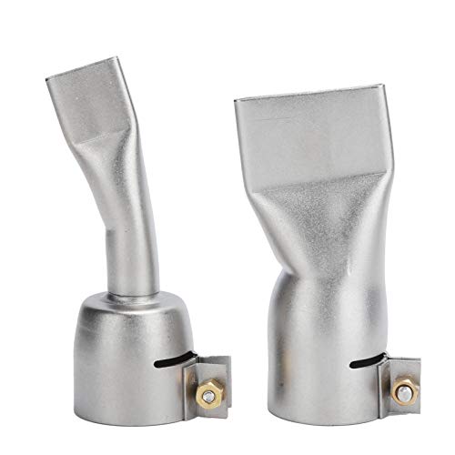 Flat Nozzle for Heat Gun, 2 Pieces 20mm 40mm Flat Welding Nozzle Stainless Steel Wide Slot Nozzle for Heat Guns Soldering Accessories Pinpoint Desoldering and Welding