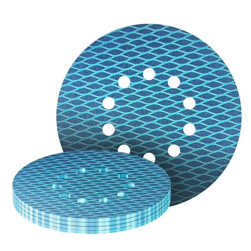 [Australia - AusPower] - Pack of 20 225 mm Velcro Sandpaper, 10-Hole Sanding Discs with Dust Extraction, Grain 180, High-Quality Aluminium Oxide Abrasive for Random Orbital Sanders - GZKTY Pack of 20 P180 