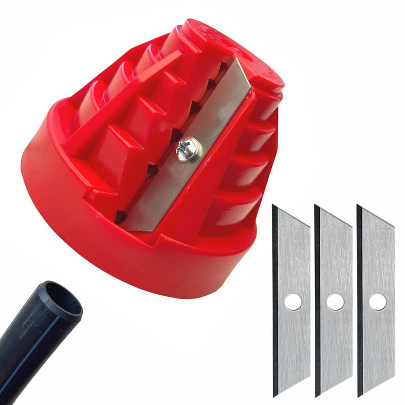[Australia - AusPower] - SmartProduct Plastic Pipe Chamfer Tool - Pipe Deburring Tool for 20, 25, 32, 40, 50 and 63 mm Plastic Pipes - High Performance Pipe Cutter - PE Pipe Sharpener and 3 Replacement Blades Pipe scraper set 
