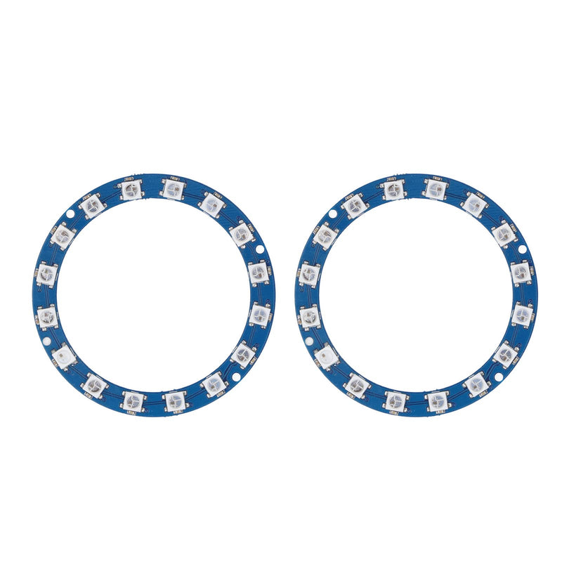 [Australia - AusPower] - Garosa 16 Bit RGB LED Ring, 2 Pieces RGB LED Ring Light 16 X 5050 RGB Full Color Highlight Digital Connector WS2812B 5050, Snap Ring Pliers 