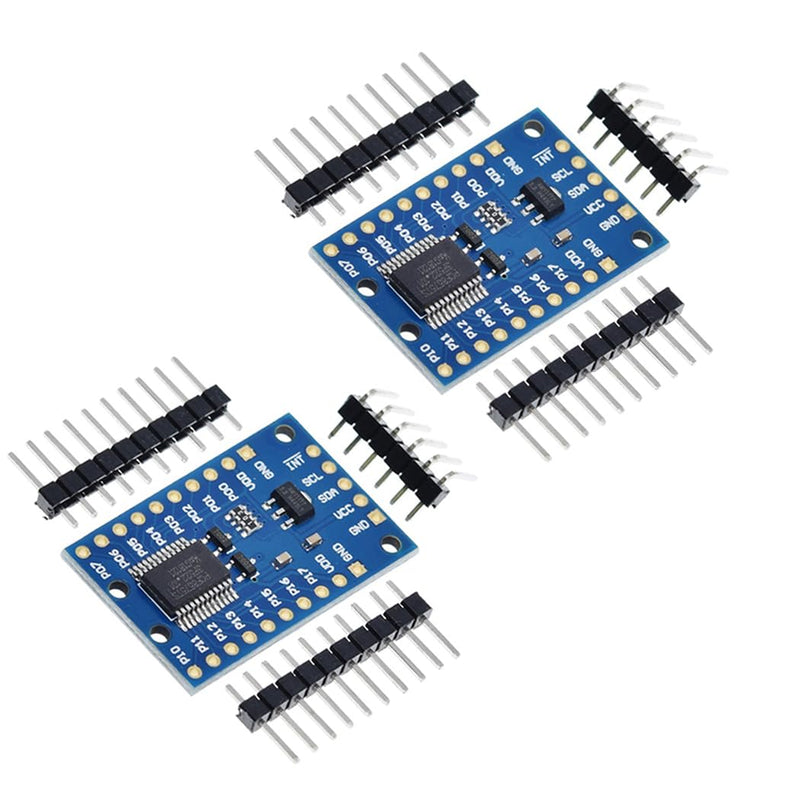 [Australia - AusPower] - Hailege 2pcs PCF8575 IO Expansion Board 16 Bit SMBus I/O Ports IIC I2C 16 IO Ports I/O Extension Shield 