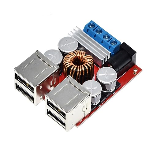 Hailege DC-DC Step Down Buck Module 8V-35V to 5V 8A Vehicle Charging Power Supply Module 4-Port USB Mobile Charging Module