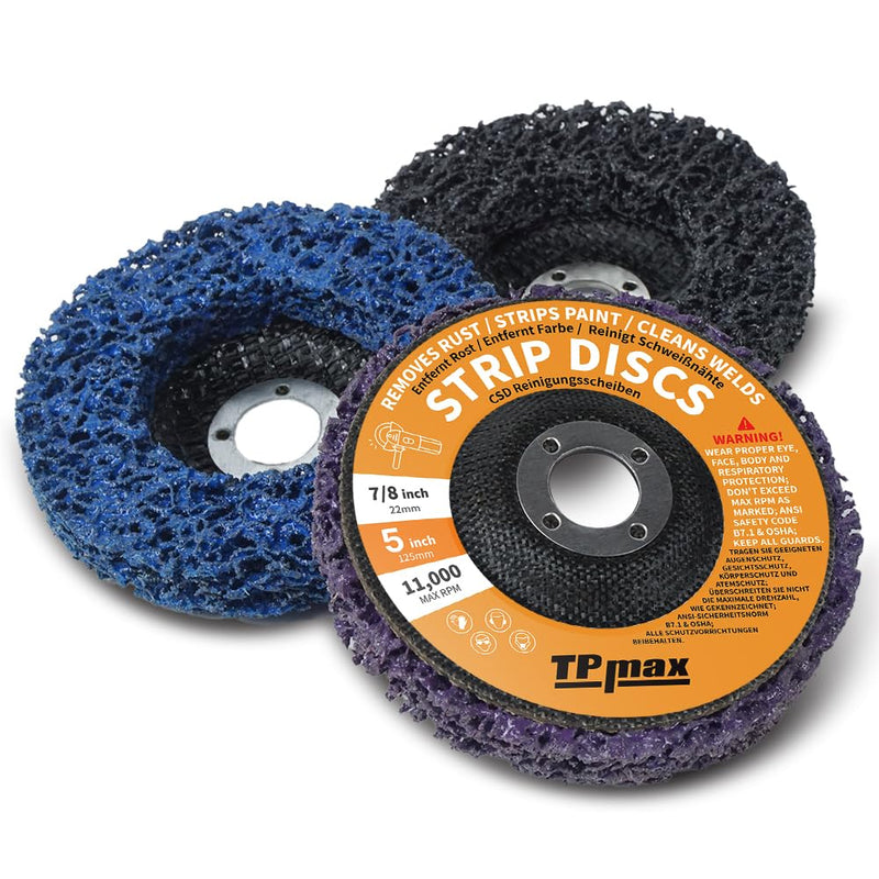 [Australia - AusPower] - Ur-Excellent Wire Stripping Discs 5 x 7/8 Inch Rust Remover Remove Paint and Oxidation Poly Strip Grinding Wheel Angle Grinding Wheel 3 Pack (Purple/Blue/Black) 125 mm 3.0 