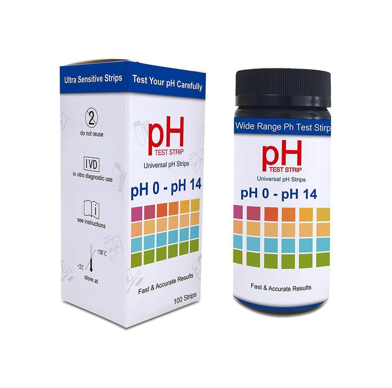 [Australia - AusPower] - pH Test Strips Kit, Universal Application (pH 0-14), Sensitive Test pH for Saliva and Urine, Pack of 100 