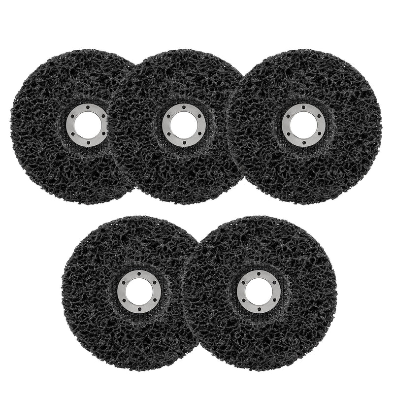 [Australia - AusPower] - Pack of 5 CSD Disc Sanding Disc 115 mm, Cleaning Disc Set, Coarse Cleaning Disc Nylon Fabric Disc Paint Removal Rust for Angle Grinder (Black, 115 x 22 mm) 115 mm/black 