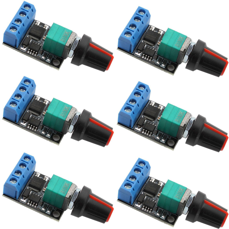 [Australia - AusPower] - VISSQH 6 pieces PWM motor speed controller, 5 V 12 V 10 A motor speed controller module mini DC motor PWM speed controller with switch function 