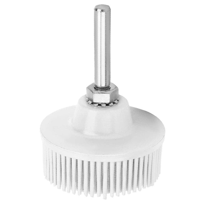 2 Inch Bristle Discs, Emery Rubber Grinding Brush, Sanding Disc for Rust Removal and Drill Attachment, Deburring and Cleaning Tool (White) White