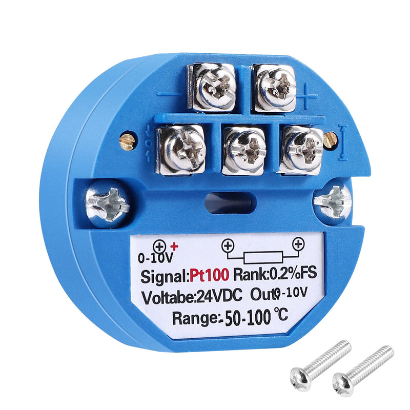 RTD PT100 Temperature Transmitter DC24V Minus 50~100 Degrees Output 0-10V
