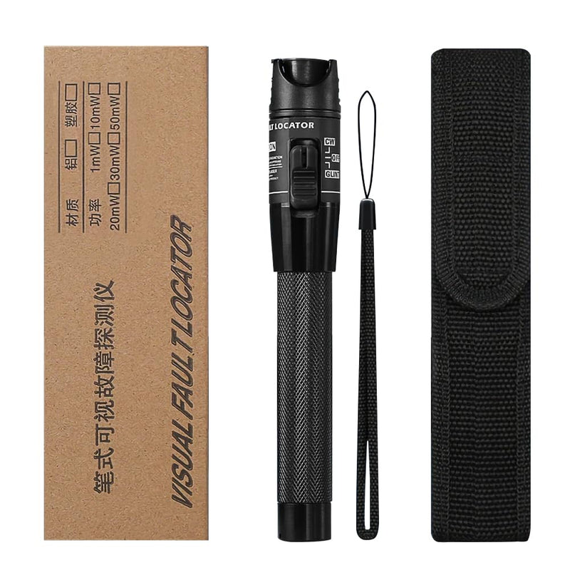 [Australia - AusPower] - Qilnyeh 30MW Fiber Optic Cable Tester, FTTH Fiber Visual Fault Locator 30KM, VFL Red Light Pen Suit for 2.5mm FC, SC, ST Plug, Battery Not Included 
