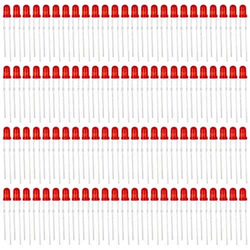 100pcs 3 mm Red LED Diode Lights LEDs Bulb DC 1.9 V ~ 2.1 V 20 mA 3 mm Electronic Emitting Components Light Emitting Diodes 3mm