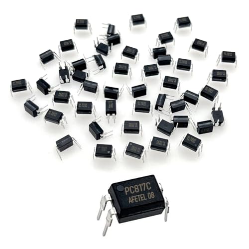 JZK PC817C Optocoupler 2.54 mm DIP 4 Pin 4-Pin 4-Pin Photo Coupler for Mounting, High Density Mounting Type Optocoupler IC, Photoelectric Coupler Pack of 50