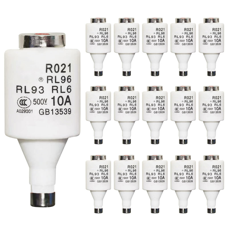 [Australia - AusPower] - Vegena 15 Pack 10A 500V Fuse Inserts, Fuse Insert, Spiral Ceramic Fuses Dll Low Voltage Fuse, Fuse Fuses for Cable and Line Protection 