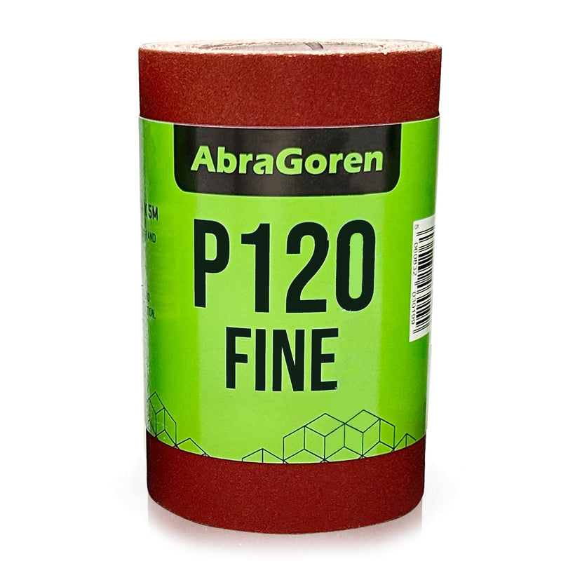 [Australia - AusPower] - Sandpaper Roll, Fine K120, 115 mm x 5 m, Sandpaper for Wood and Walls, Fine Sandpaper, Grit 120 Fine P120 
