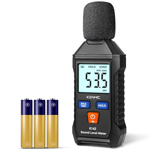 Decibel Digital Sound Level Meter (35-130 dB(A)) | Decibel Meter with LCD Display, MAX/MIN Data Storage, Portable Noise Meter for Residential Areas, Offices, Construction Sites, Factories