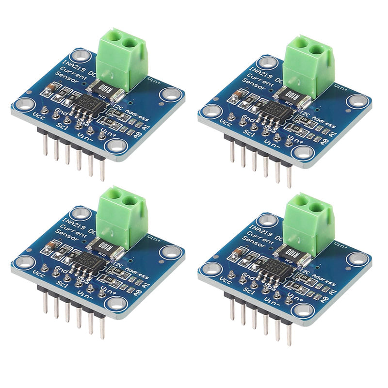 [Australia - AusPower] - 4pcs INA219 I2C Interface Bi-directional DC Current/Power Monitoring Sensor Module DIY 3V-5V IIC I2C Power Supply Sensor Breakout Module 