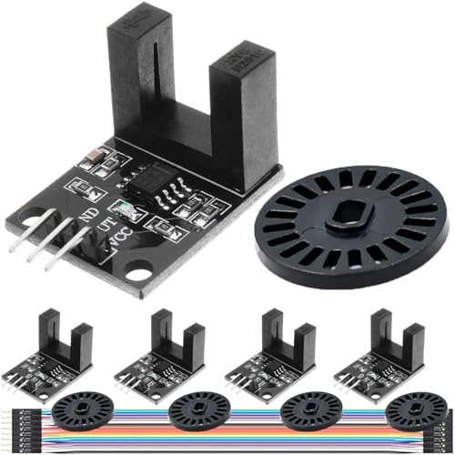5pcs LM393 Photoelectric Sensor H2010 Photoelectric Infrared Sensor with Opposite Count Motor Speed Sensor Module with Encoder Cable