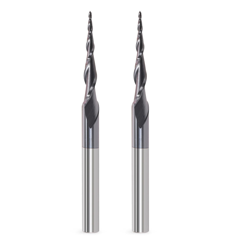 [Australia - AusPower] - Trvoxviq Ball End Mill Conical Milling Cutter for Router CNC 6 mm Shank 2 Flutes End Mill HRC55 Spiral Groove Cutter Bit, 0.5 mm Radius CNC Carving Bits with AlTiN Coating for 2D and 3D Engraving R0.5x6mm 