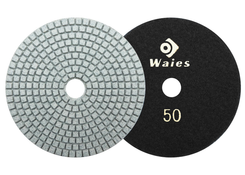 [Australia - AusPower] - Waies 125 mm Grit 50 Diamond Sanding Pad for Wet Grinding Velcro Attachment for Granite Stone Concrete Marble 