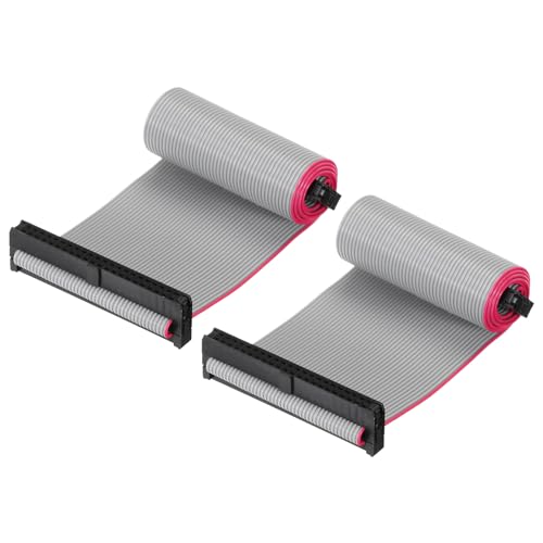 QUARKZMAN 2 Pack IDC 44 Pin Ribbon Cable 2.0mm Pitch FC to FC Male 30cm Length Grey Jumper Wire for Computer LED Display DVD