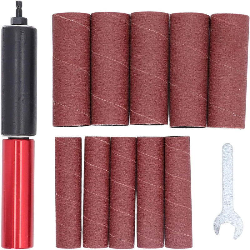 Handheld Rubber Grinding Drum, 1.5 Drill Grinding Mandrel Spindle Grinder Adapter for Drills and Drills, 10 Pieces Spindle Grinder Sleeves Drive Spindle Sander