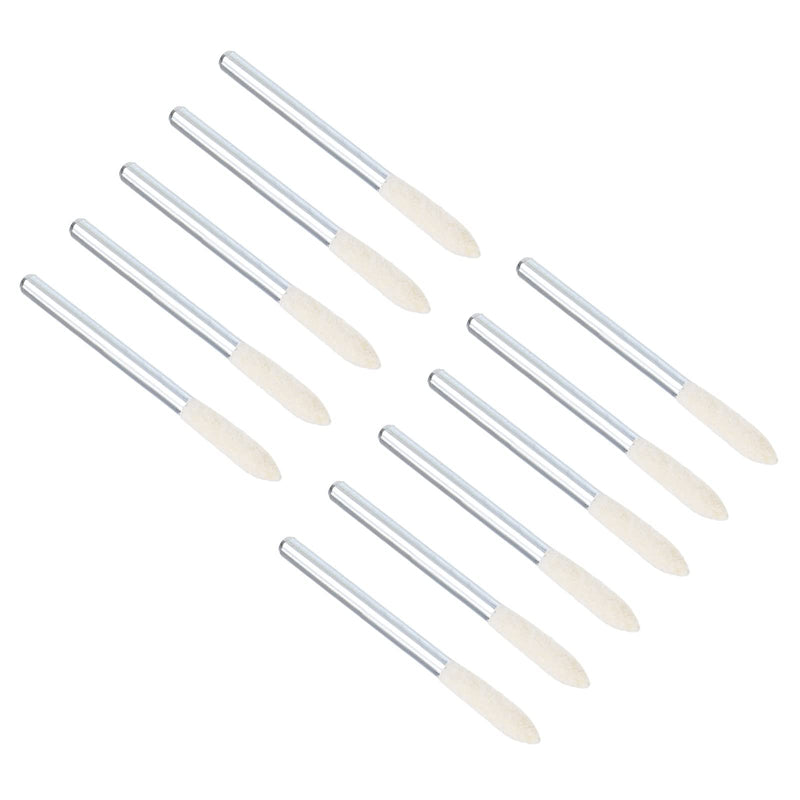 [Australia - AusPower] - CoCud Wool Felt Mounted Polishing Bits 3 mm Diameter 1/8 Inch Shank Conical Polishing Head Pack of 15 