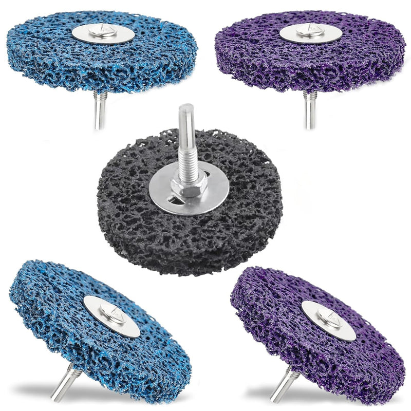 [Australia - AusPower] - CSD Disc 100 mm, Pack of 5 CBS Sanding Disc, Coarse Cleaning Disc, Sanding Discs for Angle Grinders (2 Blue, 2 Purple, 2 Black) 