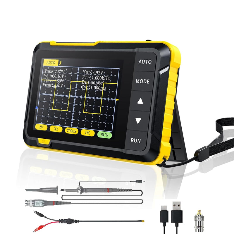 [Australia - AusPower] - Handheld Oscilloscope, 400 V 200 kHz 2.5 MS/s Oscilloscope, Real Time Sample Rate Handheld Oscilloscope with OTA Upgrade Function, Pocket Oscilloscope for Beginners, Carrying Oscilloscope Instrument AP-T7-DSO152 