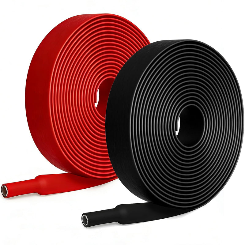 Joycabin 3:1 Heat Shrink Tube with Adhesive Diameter 15.4 mm & 2 m, Black Red | Double-walled, Waterproof, Insulating, Wear-resistant, Heat shrink tubing by the meter for cable insulation, marking, cable bundling Ø15.4 mm & 2 m