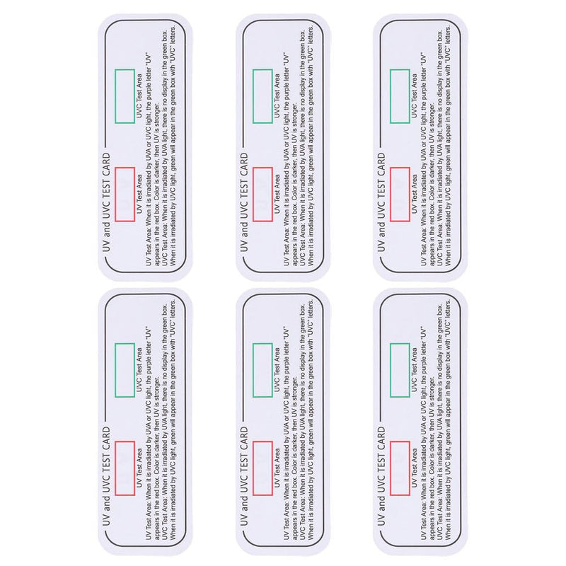 [Australia - AusPower] - Gatuida Pack of 6 UV Test UVC UVA Test Tools UV Light Test Strips Sensor Light Test Card UV Test Card Paper UV UVC Detector Ultraviolet Light Instruction Card The Bulb 