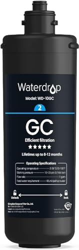 Waterdrop 10GC Replacement Filter for TSA & TSB Undersink Water Filter System | Effectively reduces chlorine, taste and odor, heavy metals, changes in 3 seconds, up to 12 months service life