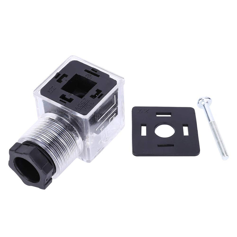 Yctze Universal Hydraulic Solenoid Valve Connector with Light Transparent AC 220 V Pack of 5 for Solenoid Valve AC 110 V and Hirschmann Plug