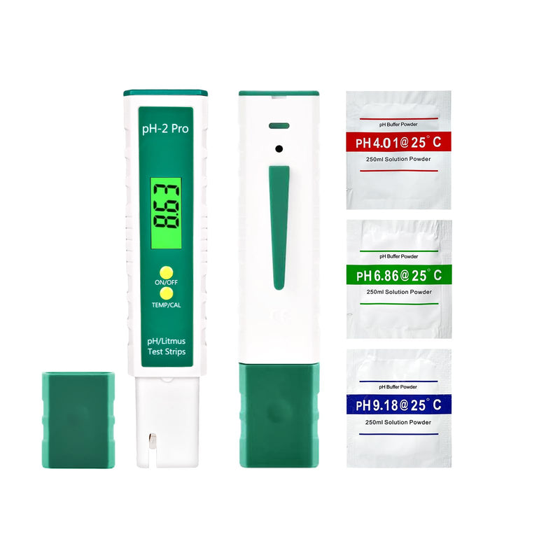 [Australia - AusPower] - Homcoice pH Meter Digital PH/Litmus Test Strip, Temperature Multifunction Tester, 0.01 High Precision Water Quality Tester with ATC Function pH Tester 