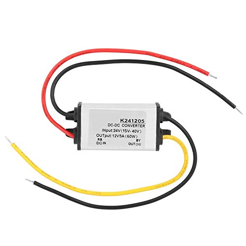 BuyWeek Power Supply Voltage Converter DC-DC Converter 24V to 12V, 5A Power Supply Aluminium Housing Power Supply Transformer for LED Strip Car Audio Radio LED Display Einheitsgröße