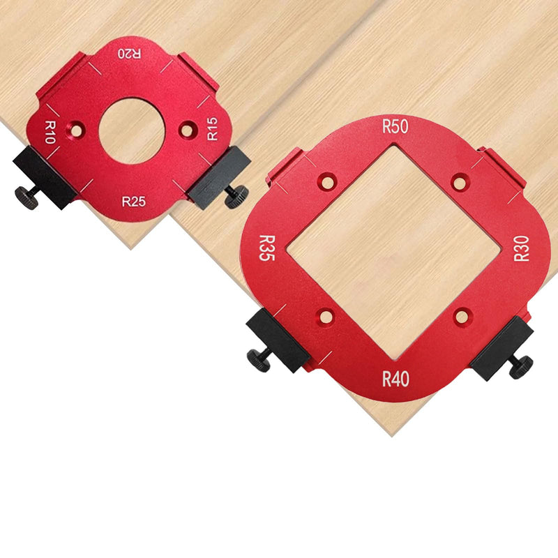 [Australia - AusPower] - Pack of 2 Radius Jig Router Stencils Corner, 4 in 1 Radius Quick Device for Woodworking R10 R15 R20 R25 R30 R35 R40 R50 Radius Routing Templates for Woodworking DIY Pack of 2 
