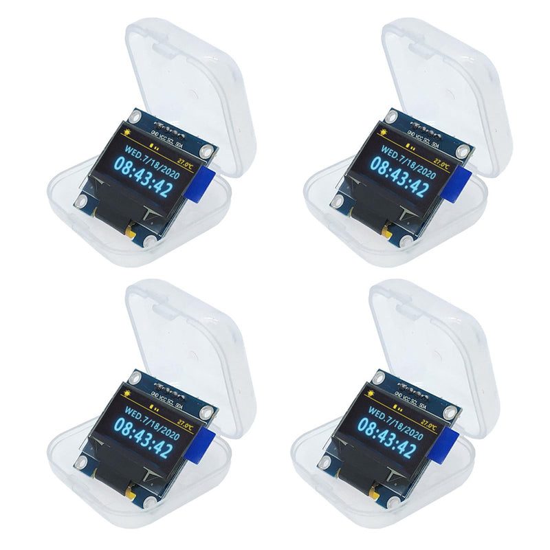 4 x 0.96-inch 128 x 64 pixel OLED LCD displays (yellow and blue) | 1315 chip drive, IIC interface I2C screen display module, compatible with Arduino