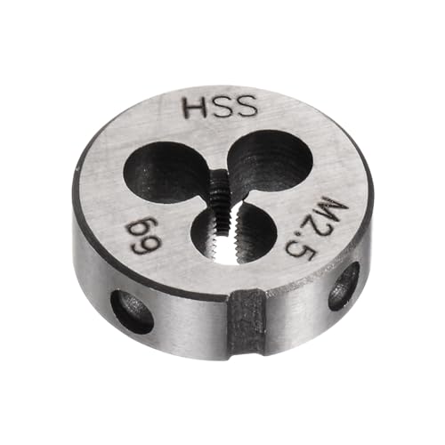 Quartzman Round Die Metric M2.5 x 0.45 Thread Right Thread | High Speed Steel (HSS) Die Repair Tool