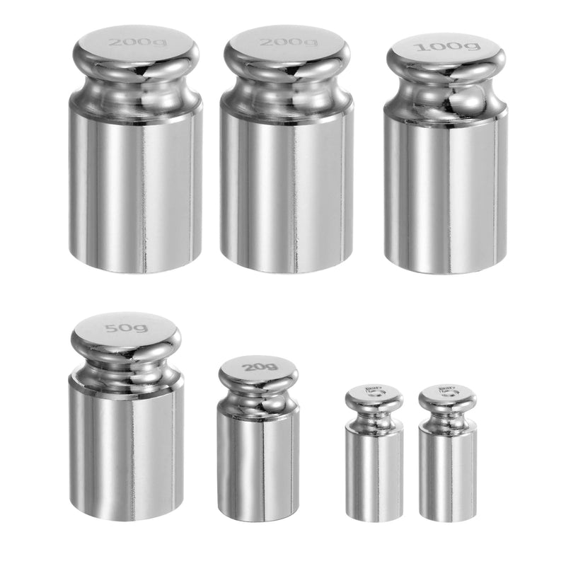 [Australia - AusPower] - QUARKZMAN Pack of 7 grams calibration weight 5g 20g 50g 100g 200g M1 precision chrome-plated steel for digital scales 