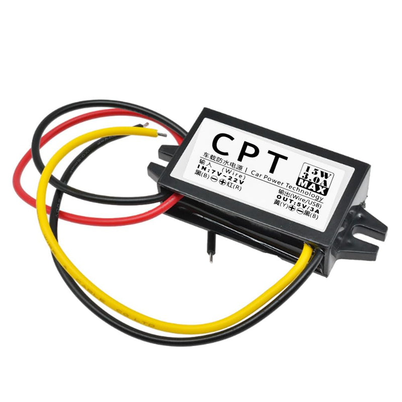 [Australia - AusPower] - 12V to USB, 12V to 5V USB Adapter, DC Buck Converter Module 3A 15W DC to DC Car Power Converter Adapter Low Heat Car Protection 1 Items 