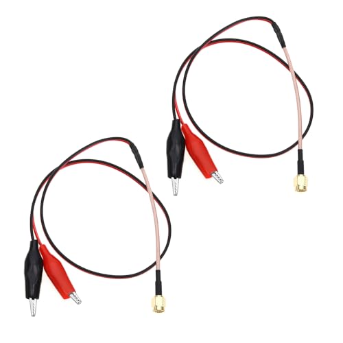 ECSiNG 2 Pieces Alligator Clip Test Cable SMA Male to Alligator Clip Test Lead RF Cable Connection Line RG316 Cable for Electrical Testing Work in Laboratory