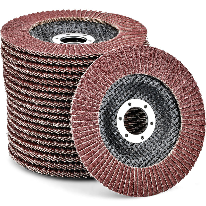 [Australia - AusPower] - HATANSE Pack of 10 Flap Discs Diameter 125 mm x 22 mm Grain 80 Sanding Discs Sanding Mop Disc Slat Discs for Angle Grinder Polishing Machine 125 mm, 10 pieces, grain 80 