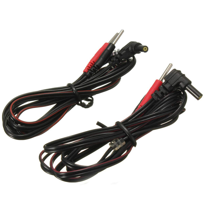 2 x 120 cm TENS Electrode Lead Wires Jack Plug Pin Connector Pack, Flexible Cable for TENS EMS Massage Devices, Replacement Connection Cable for Electrotherapy Instruments