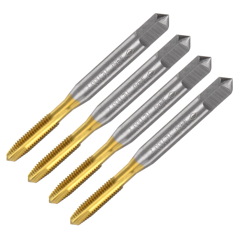 QUARKZMAN 4 Piece Machine Tap Tip M4 x 0.7 Metric | Tip thread cutter HSS M2 (6542) universal and high-quality tap, titanium-coated surface