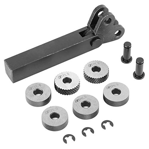 7pcs Steel Knurling Tool 0.5/1/2mm Diagonal Double Wheel Linear Knurling Set Lathe Cutting Machine