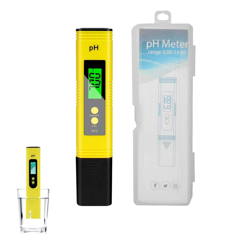 [Australia - AusPower] - PH Meter Digital, PH Accuracy Water Quality Tester, 0.01 Resolution, 0-14 Measuring Range with Auto Calibration, Digital pH Value, PH Tester for Checking Drinking Water, Aquarium, Pools, Swimming Gelb 