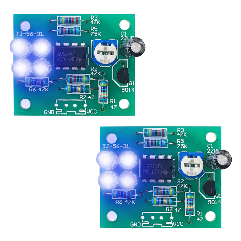 LED Soldering Set, LM358 Breath Light Kit, 2 Pieces, Flashing Lights, Fun Soldering Exercise, DIY Electronic Manufacture Assembly, Loose Parts