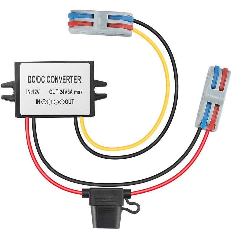 DC Converter 12V to 24V 3A 72W Step Up Boost Converter 10-22V to 24V 3A Voltage Converter Power Converter 2S Voltage Stabilizer Voltage Converter Voltage Limiter Voltage Regulator 10V-22V to 24V 72W 3A